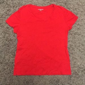 Women’s Croft & Barrow Red V-Neck Tee
